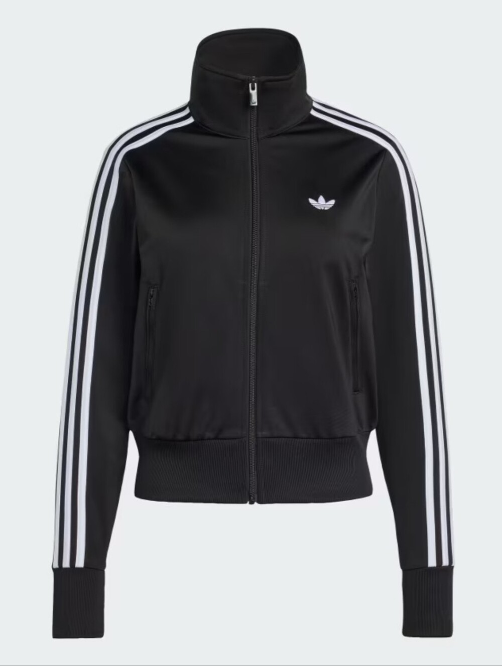 Women's Size Small Adidas Firebird Track Jacket in Black w/White Stripes. Zip Up